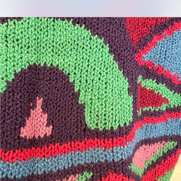 Vintage 90s Segue Sweater Vest Womens M Chunky Knit Colorful Geometric Retro - Picture 5 of 6